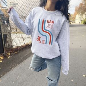 US Women's Soccer Supporter FIFA World Cup 2023 Retro Print Sweatshirt